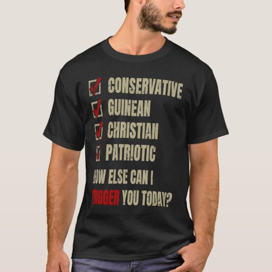 Conservatief Guinee-Christelijk Patriottisch T-shirt (Voorkant)