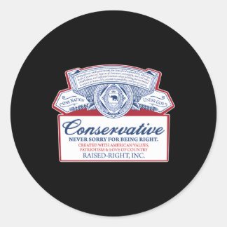 Conservatief, het spijt me nooit dat je gelijk heb ronde sticker