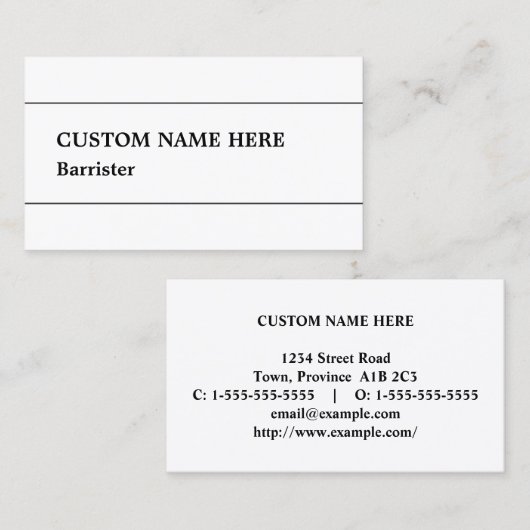 Conservatief, Law Professional Visitekaartje (Voorkant / Achterkant)