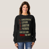 Conservatief Lets Christelijk Patriottisch Trui (Voorkant volledig)