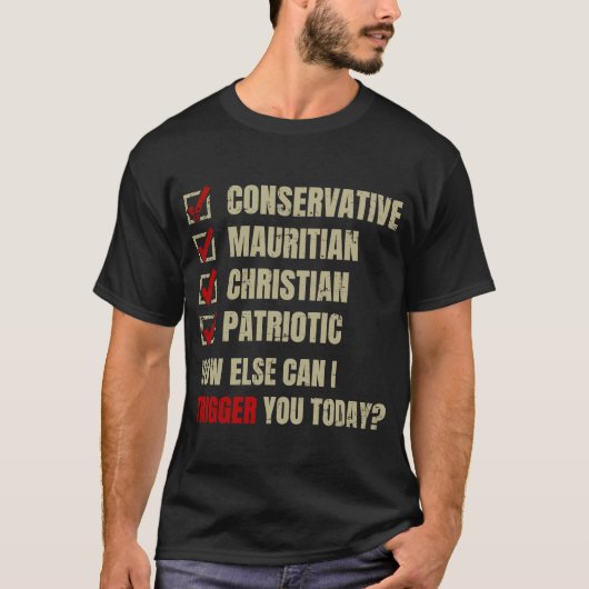 Conservatief Mauritius Christelijk Patriottisch T-shirt (Voorkant)