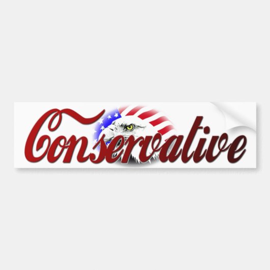 Conservatief met American Eagle Bumpersticker (Voorkant)