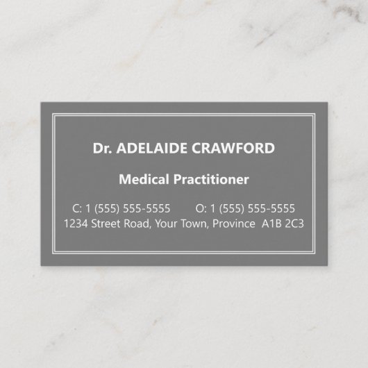 Conservatief, neutraal Visitekaartje (Voorkant)