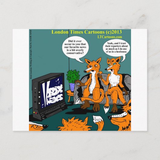 Conservatief Nieuws Grappige Cartoon Briefkaart (Voorkant)