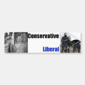 Conservatief of liberaal bumpersticker (Voorkant)