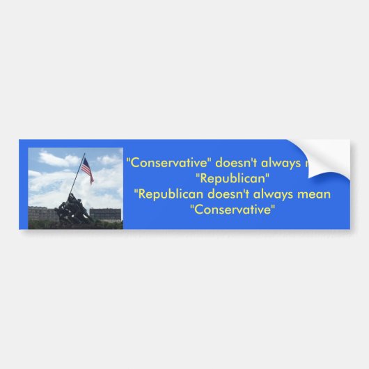 Conservatief of republikeins bumpersticker (Voorkant)