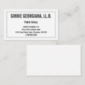 Conservatief openbaar notaris Visitekaartje (Voorkant / Achterkant)