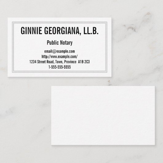 Conservatief openbaar notaris Visitekaartje (Voorkant / Achterkant)