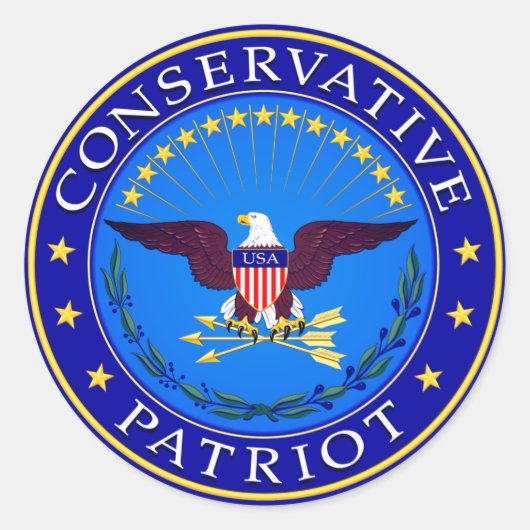 Conservatief Patriot Ronde Sticker (Voorkant)