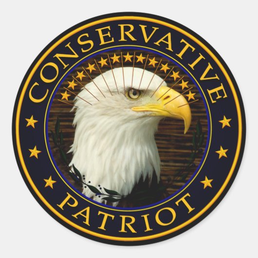 Conservatief Patriot Ronde Sticker (Voorkant)