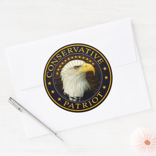 Conservatief Patriot Ronde Sticker (Envelop)