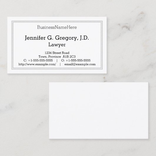 Conservatief, professioneel Visitekaartje (Voorkant / Achterkant)