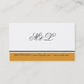 Conservatief, schoon, klassiek  Script-monogram Visitekaartje (Achterkant)