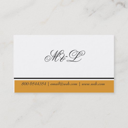 Conservatief, schoon, klassiek  Script-monogram Visitekaartje (Achterkant)