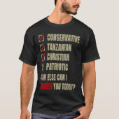 Conservatief Tanzaniaans Christelijk Patriottisch T-shirt (Voorkant)
