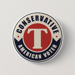 Conservatieve Amerikaanse kiezer Ronde Button 5,7 Cm