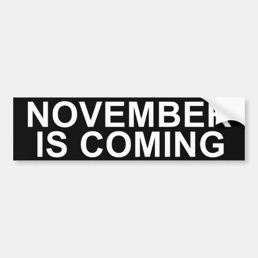Conservatieve Bumpersticker. "NOVEMBER KOMT" Bumpersticker (Voorkant)