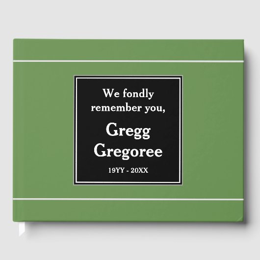 Conservatieve, eenvoudige begrafenis gastenboek (Voorkant)