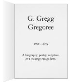 Conservatieve en gewone Kaart van de begrafenis (Binnen (Rechts))