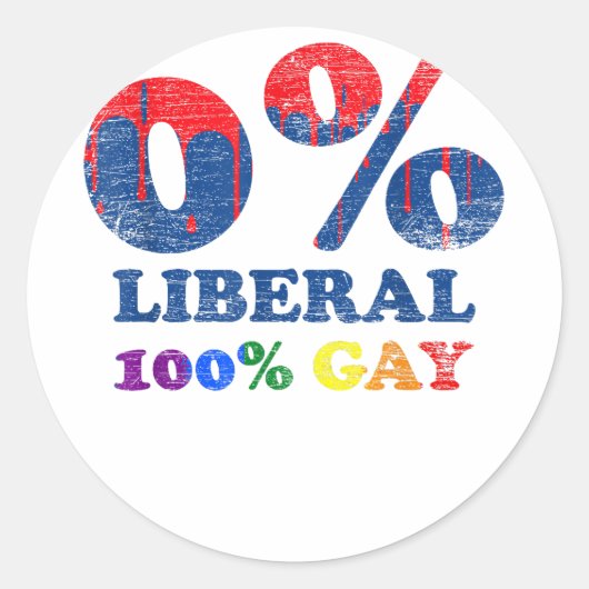 Conservatieve Gay Pride LGBT Ronde Sticker (Voorkant)