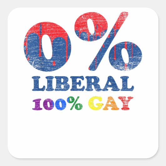 Conservatieve Gay Pride LGBT Vierkante Sticker (Voorkant)