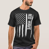 Conservatieve Red Wave American Flag Gezegden T-shirt (Voorkant)