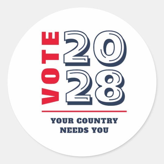 Conservatieve Republikeinse Democratische kiezer Ronde Sticker (Voorkant)