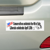 Conservatieve versus liberale Bumpersticker (Op auto)