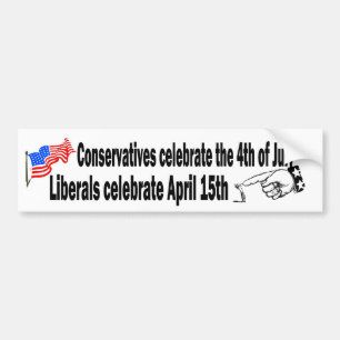 Conservatieve versus liberale Bumpersticker