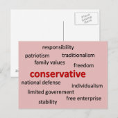 Conservatieve waarden en filosofie briefkaart (Voorkant / Achterkant)