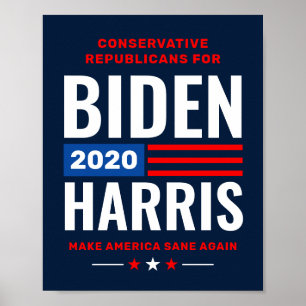 Conservatieven voor de campagne Biden Harris 2020 Poster