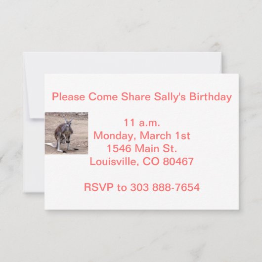 Conservation Carousel Childs Birthday Invitation Kaart (Achterkant)