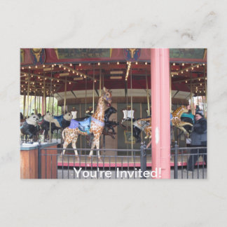 Conservation Carousel Childs Birthday Invitation Kaart