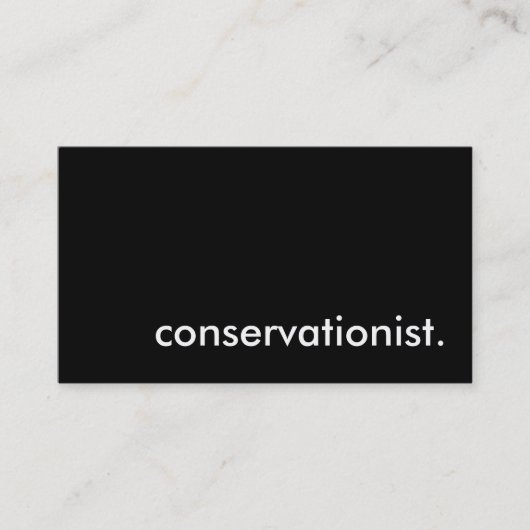 conservationist. visitekaartje (Voorkant)