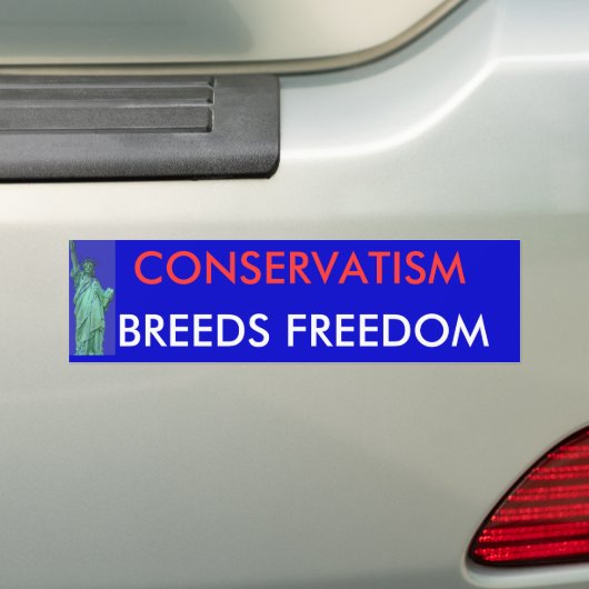 CONSERVATISME , BREEDBANDVRIJHEID BUMPERSTICKER (Op auto)