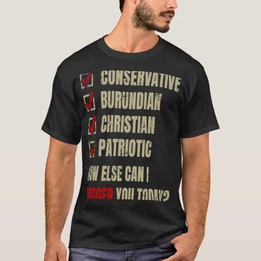 Conservative Burundian Christian Patriotic T-shirt (Voorkant)