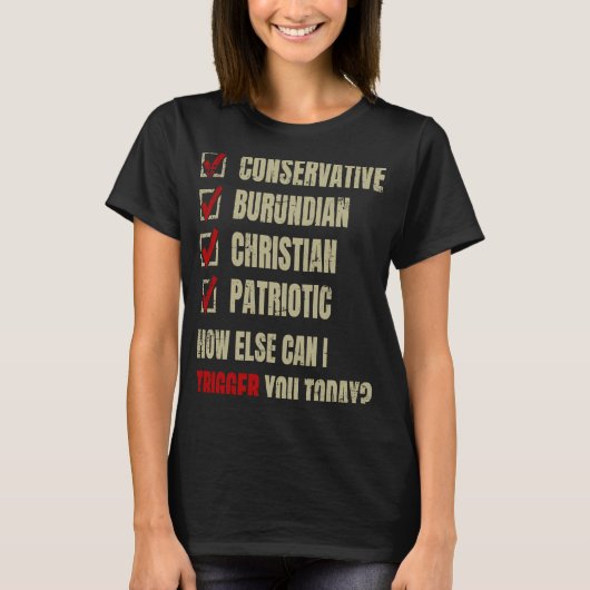 Conservative Burundian Christian Patriotic T-shirt (Voorkant)