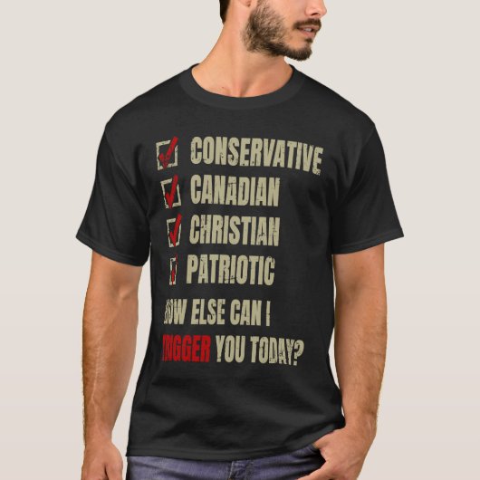 Conservative Canadian Christian Patriotic T-shirt (Voorkant)