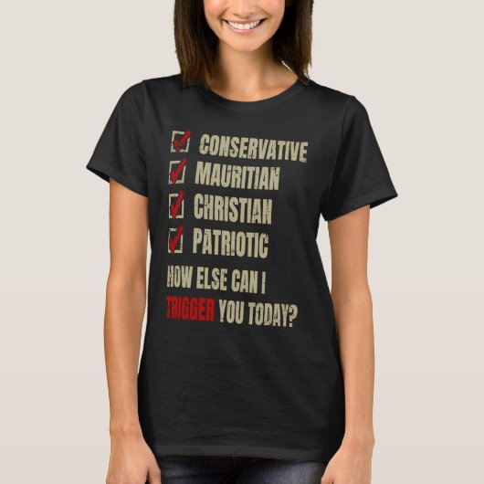 Conservative Mauritian Christian Patriotic T-shirt (Voorkant)