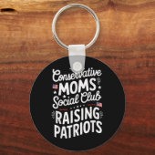 Conservative Moms Social Club Raising Patriots  Sleutelhanger (Voorkant)