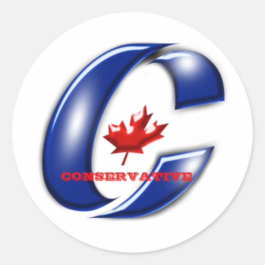 Conservative Party of Canada Political Merchandise Ronde Sticker (Voorkant)