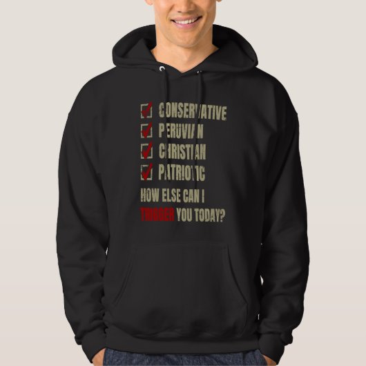 Conservative Peruvian Christian Patriotic Hoodie (Voorkant)