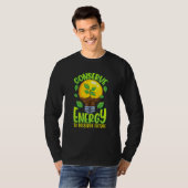 Conserve Energy Lightbulb Tree Green Environment T-shirt (Voorkant volledig)