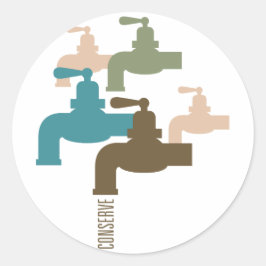 Conserveerwaterkraan Ronde Sticker