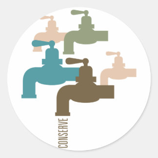 Conserveerwaterkraan Ronde Sticker