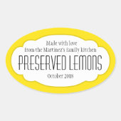 Conserven citroenen ovaal voedsellabel sticker (Voorkant)