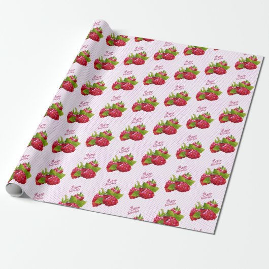 Conserveren van frambozenfruit cadeaupapier (Uitgerold)