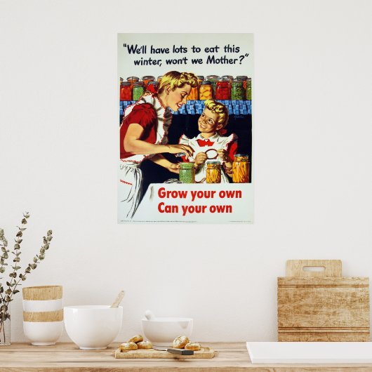 conservering en conservenindustrie in de Tweede W Poster (Keuken)