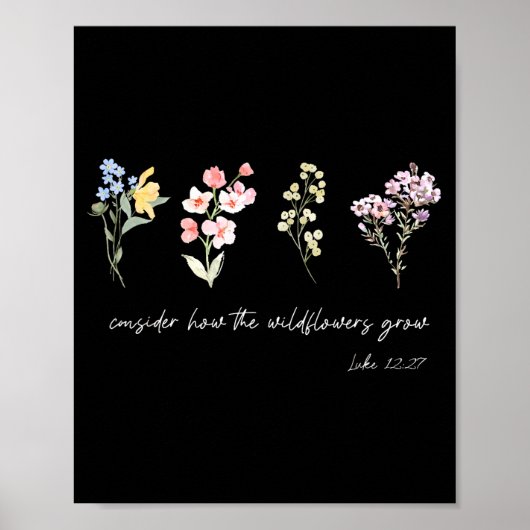 Consider How The Wildflowers Grow Jesus God Christ Poster (Voorkant)