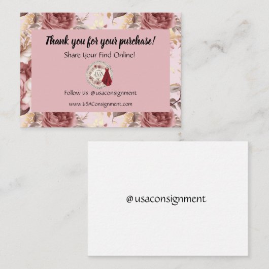 Consignment Design Business Enclosure Kaarten (Voorkant / Achterkant)